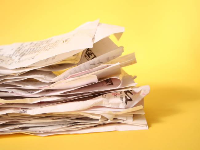 Receipts Stack of Receipts