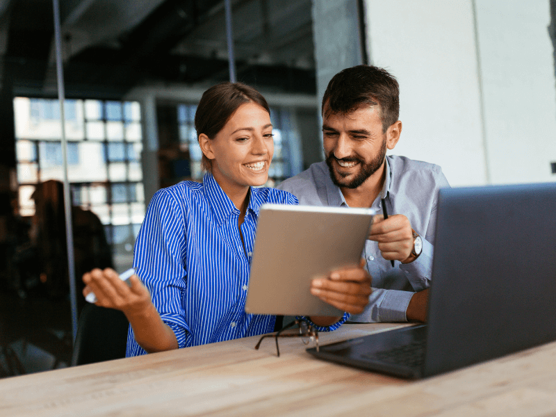 Husband and Wife working together at desk