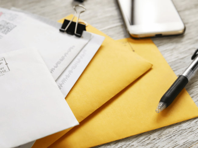 Picture of Envelopes on Desk Picture of Envelopes on Desk