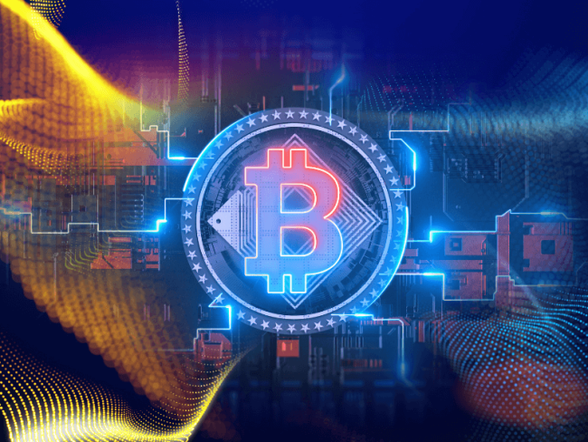 Picture of Cryptocurrency on Digital Background